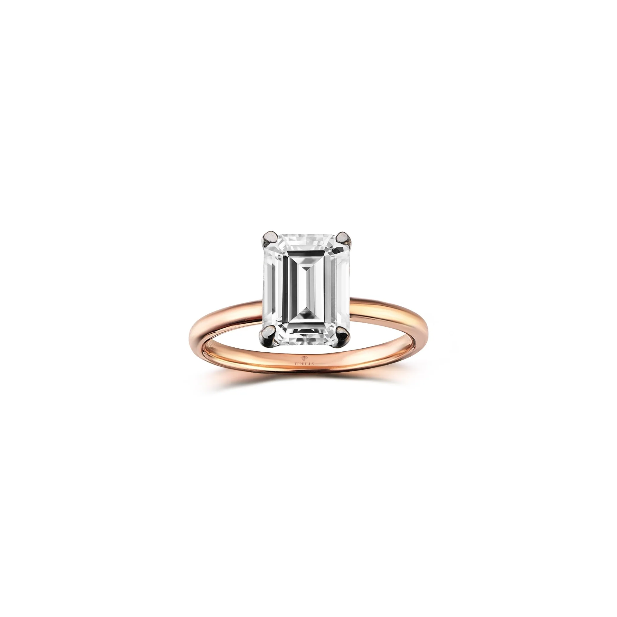 Rose gold baguette ring discount