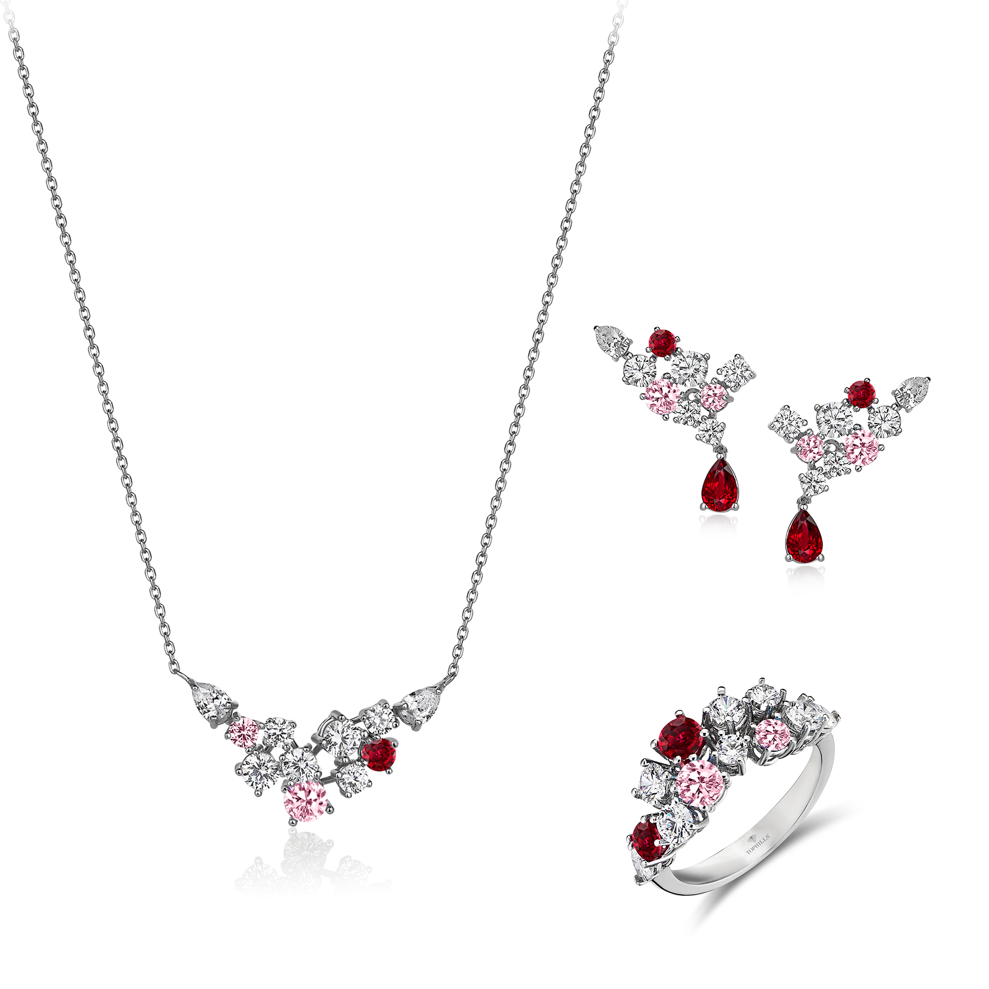 Diamond necklace with deals earrings