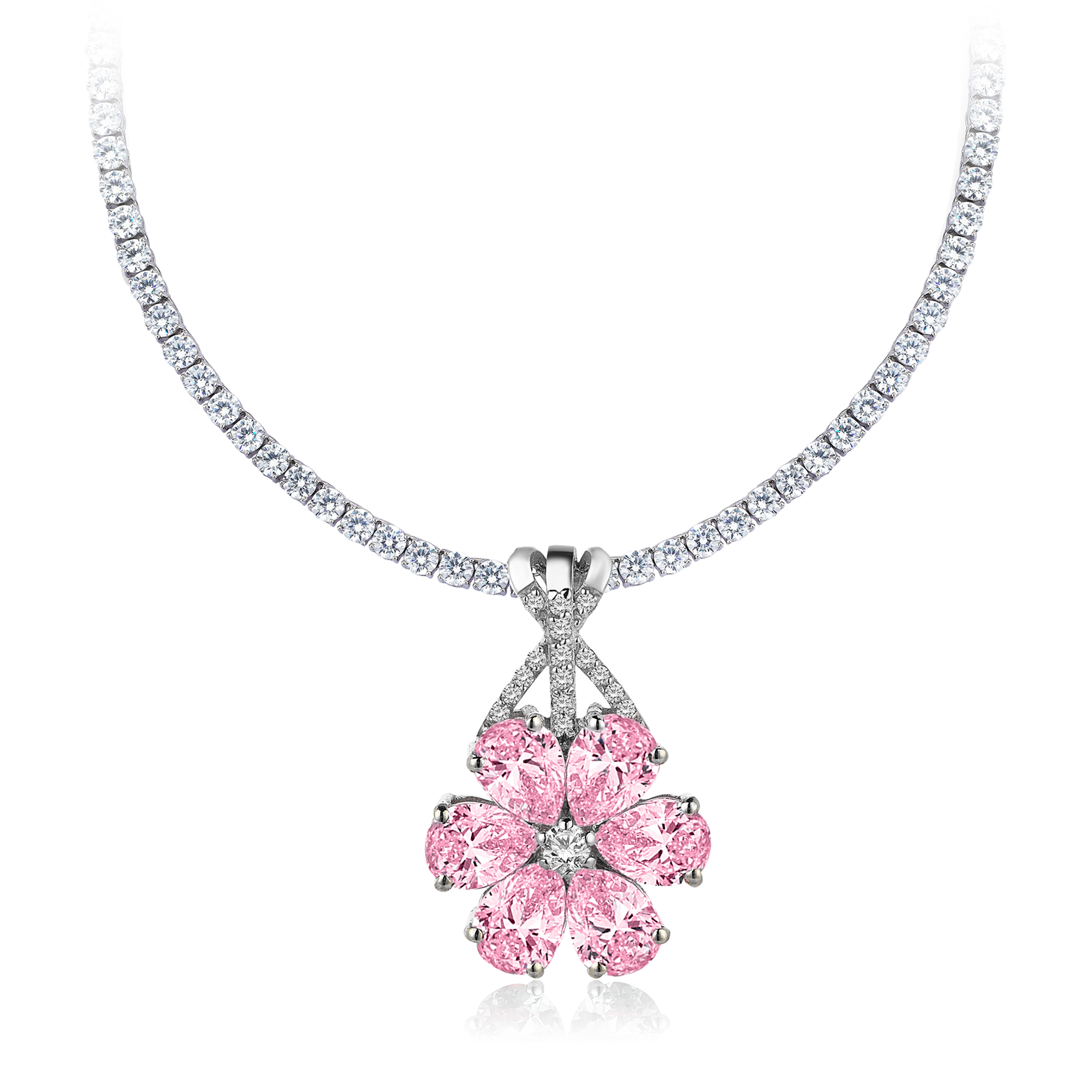 13 CARAT Diamond Hybrid Gold Necklace