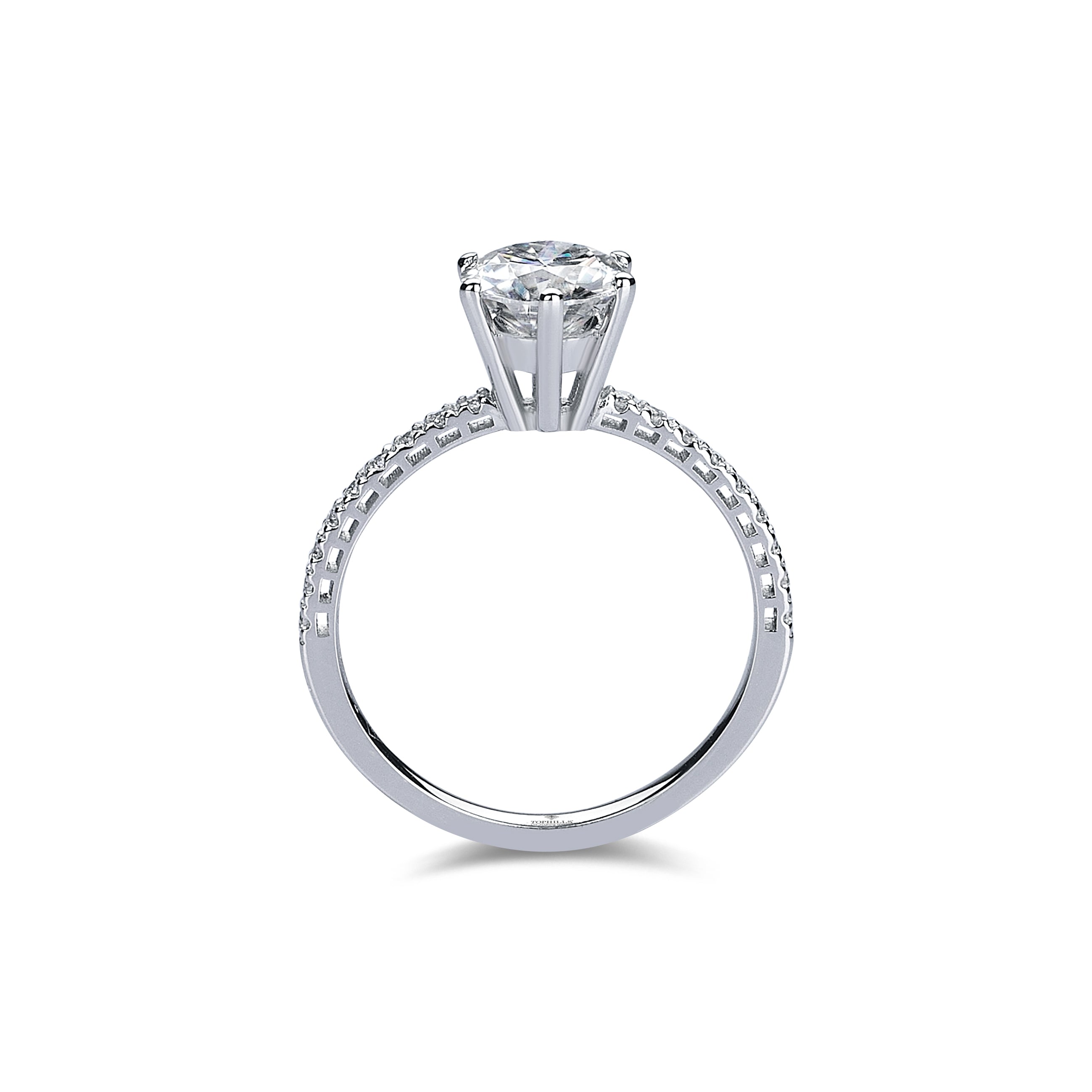 Tel Tırnak Yanları Taşlı Pırlanta Hibrit Tektaş Yüzük Tophills