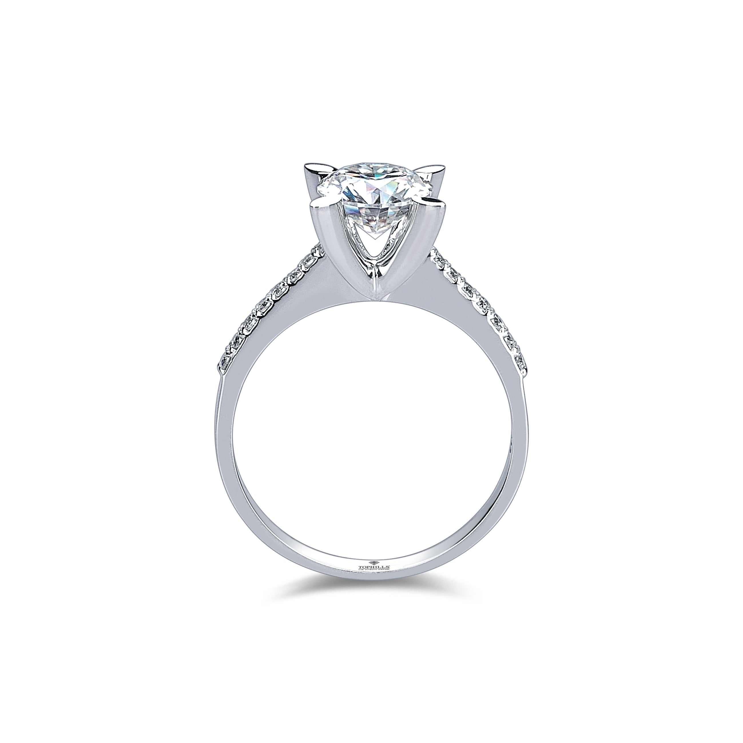 Yanları Taşlı Markiz Tırnak Pırlanta Hibrit Tektaş Yüzük Tophills