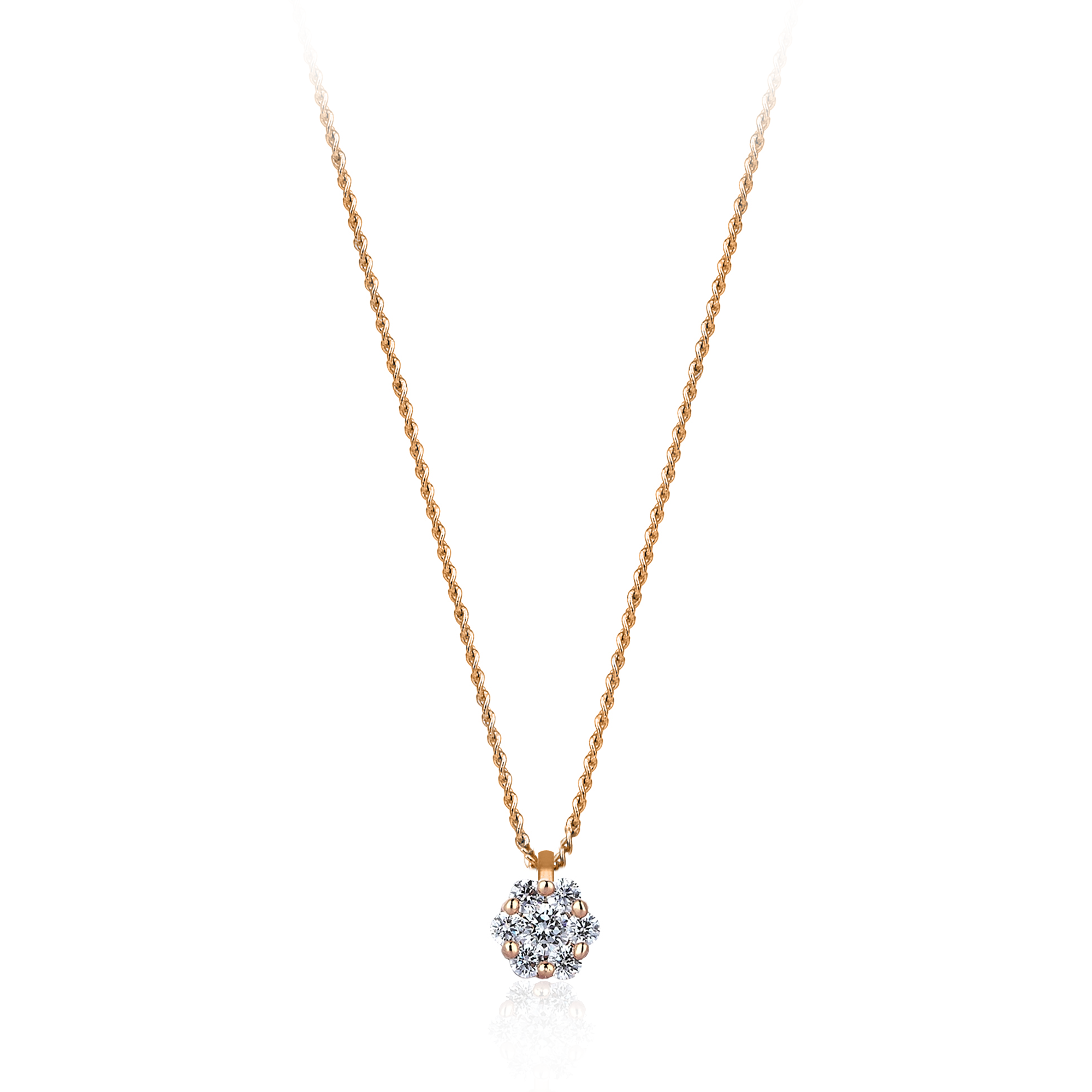 0,40 carato diamante ibrido oro collana