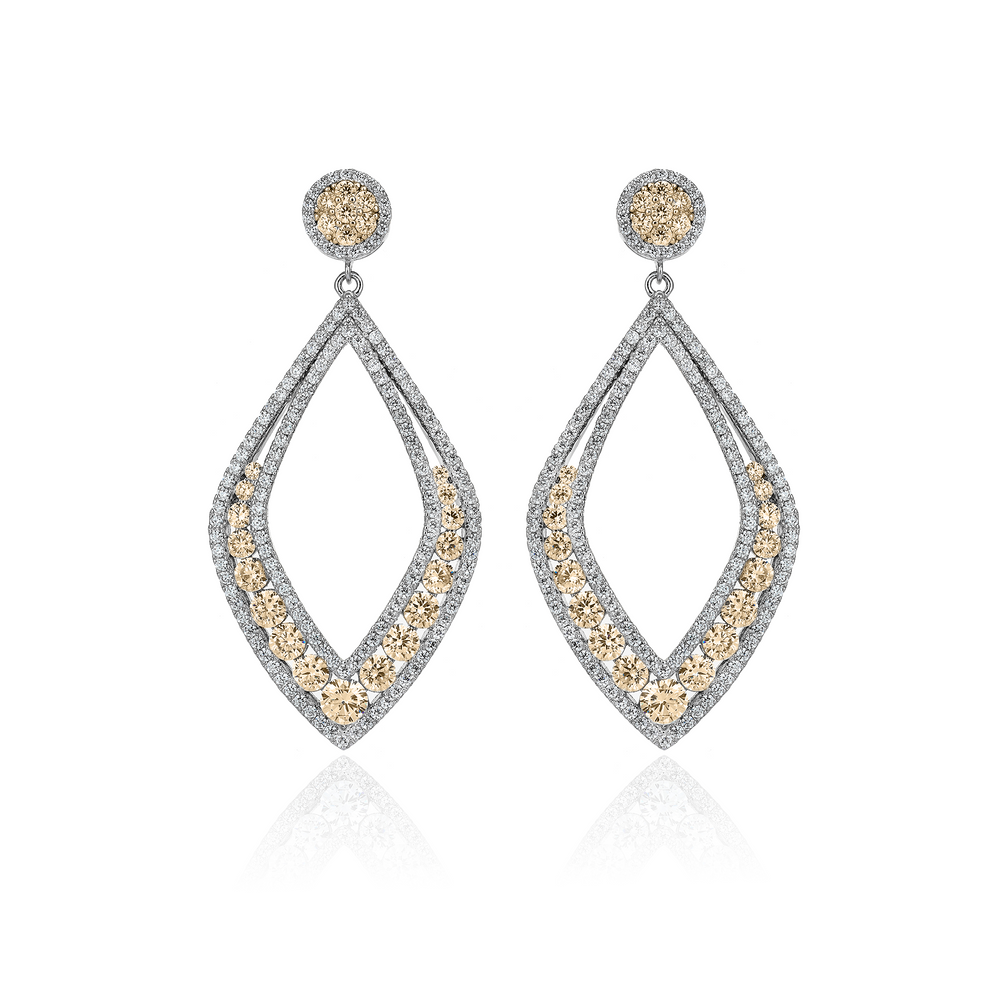 Boucles d'oreilles en or hybride de diamant 10 karat