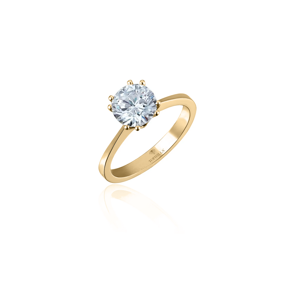 Anello di solitas in oro ibrido diamantato