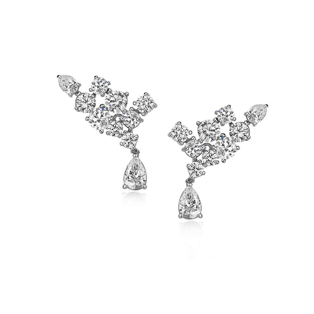 Boucles d'oreilles en or hybride de diamant 4 karat