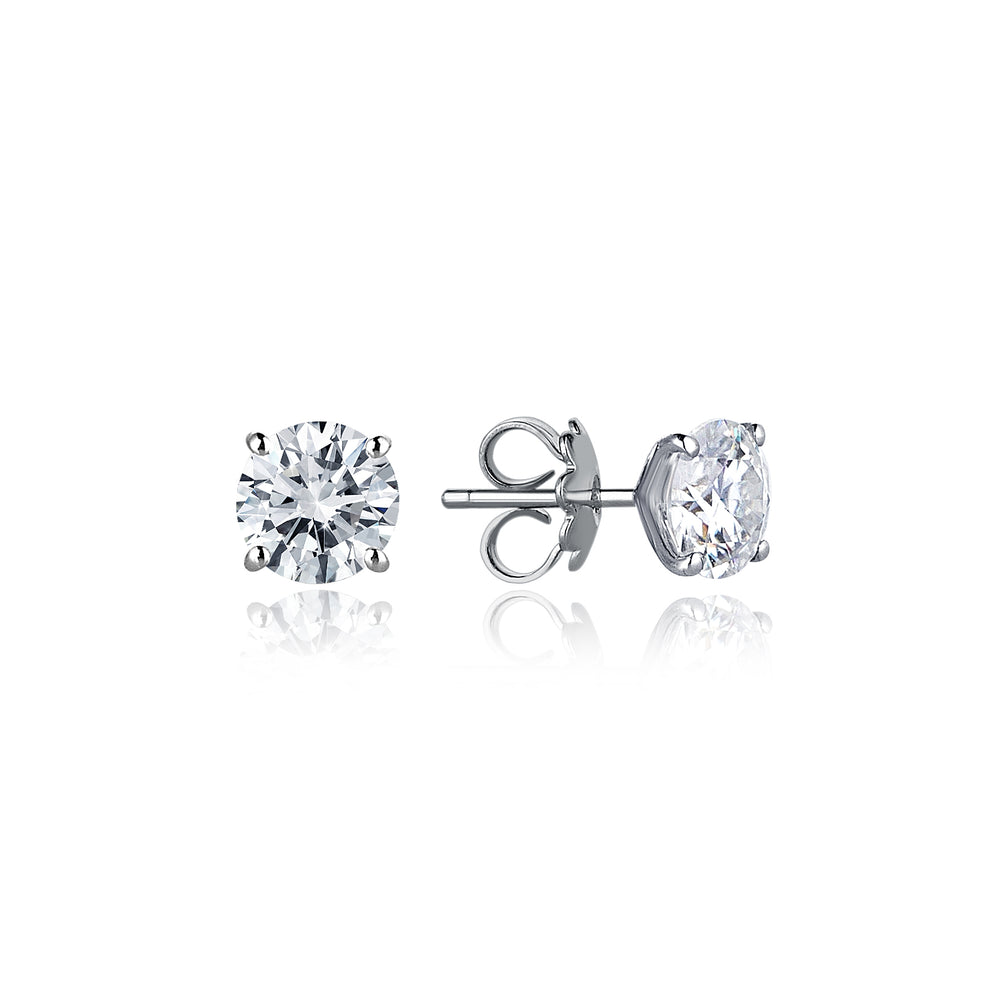 Diamond Hybrid Gold Solitaire Earrings