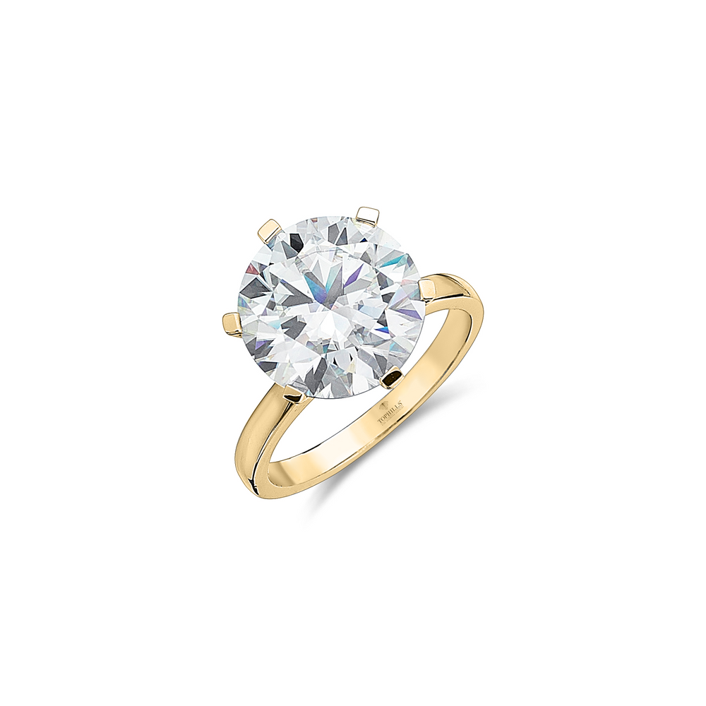 Diamond Hybrid Crown Solitaire Ring
