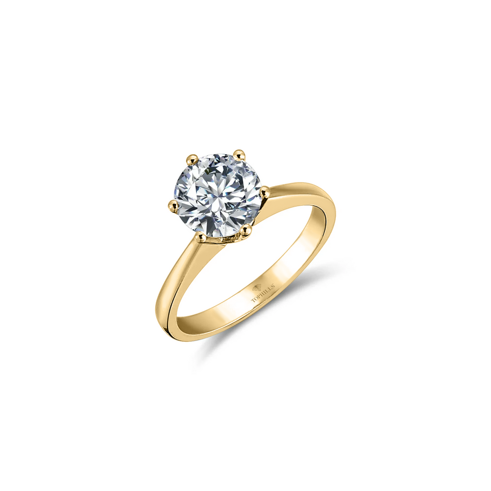 Anello di solitas in oro ibrido diamantato
