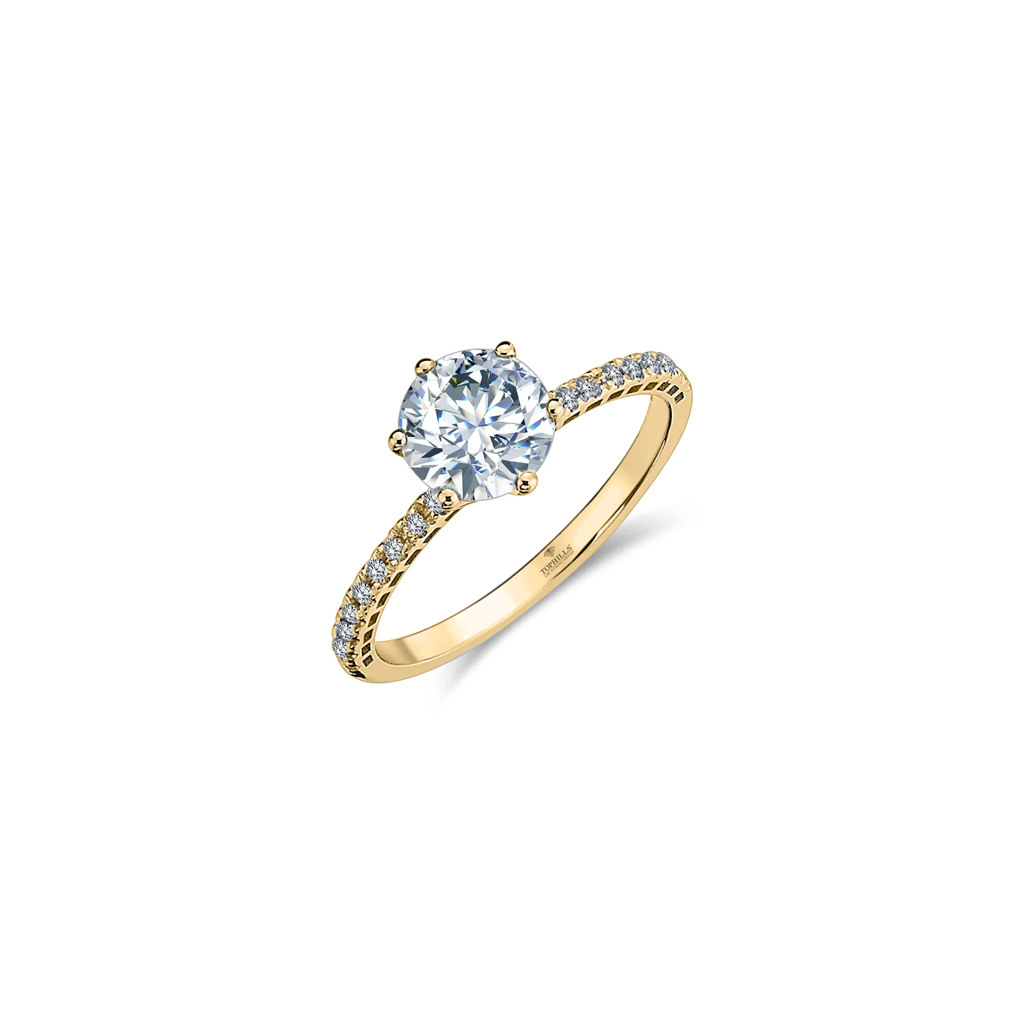 Wire Nail Sides Stoned Diamond Hybrid Solitaire Ring