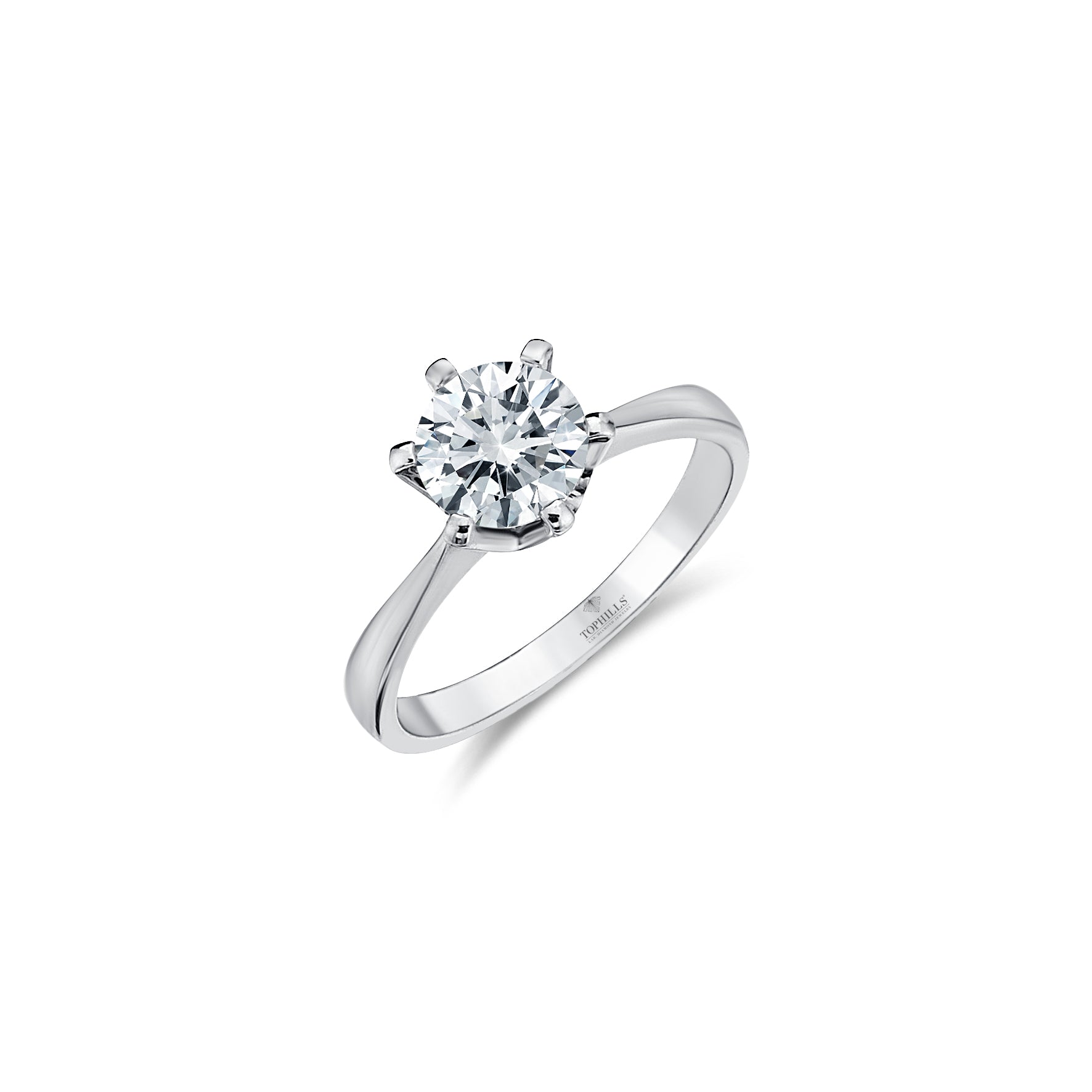 Six Nail Diamond Solitaire Ring