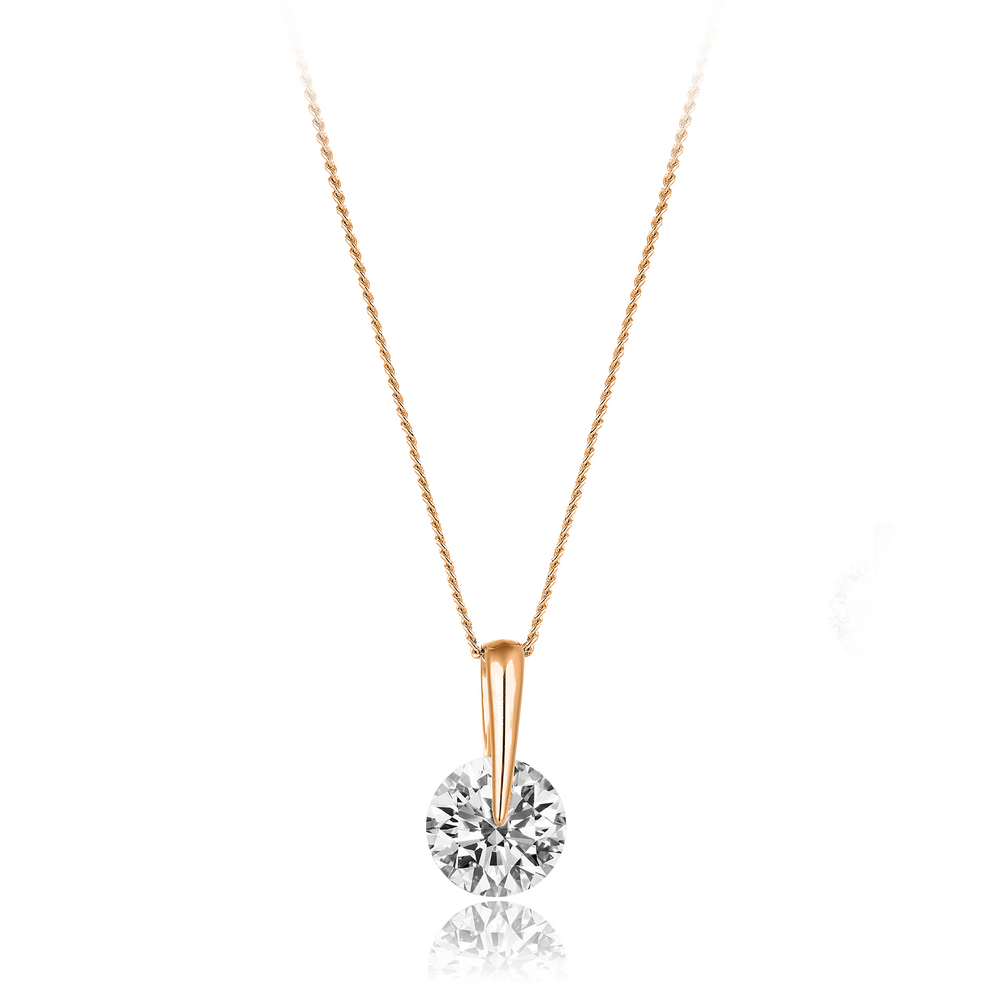 3 CARAT Diamond Hybrid Gold Solitae Necklace