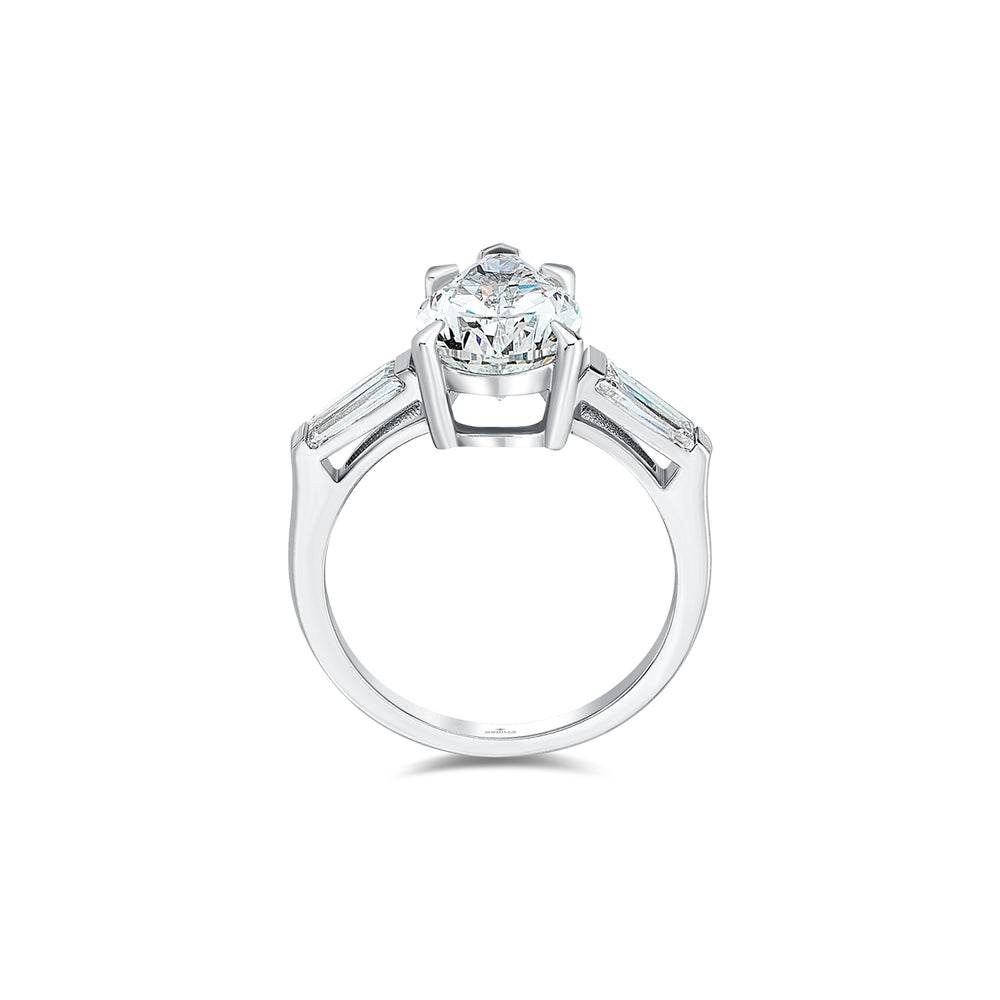 Valencia Pear Damla & Trapez Pırlanta Yüzük