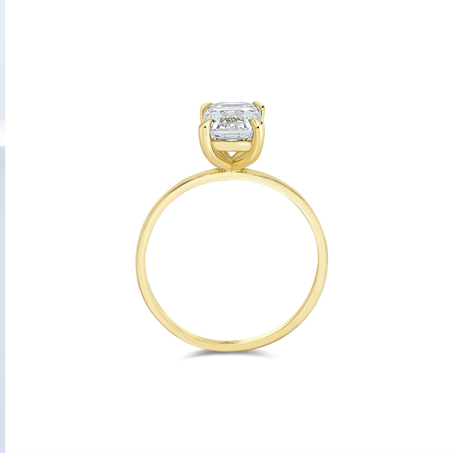 Solea Gold Emerald Kesim Pırlanta Tektaş Yüzük