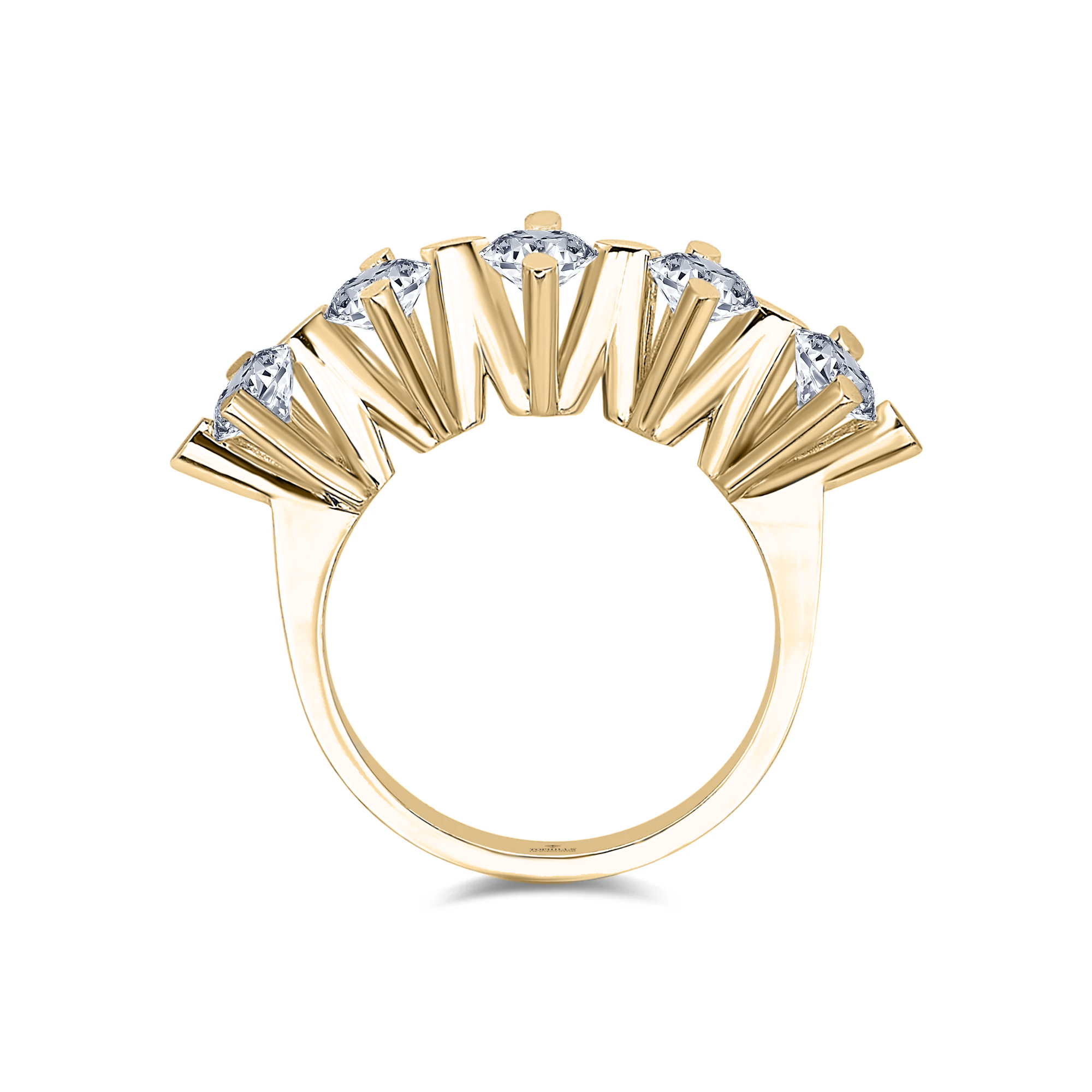 Cross Marquise Diamond Fivestone Ring