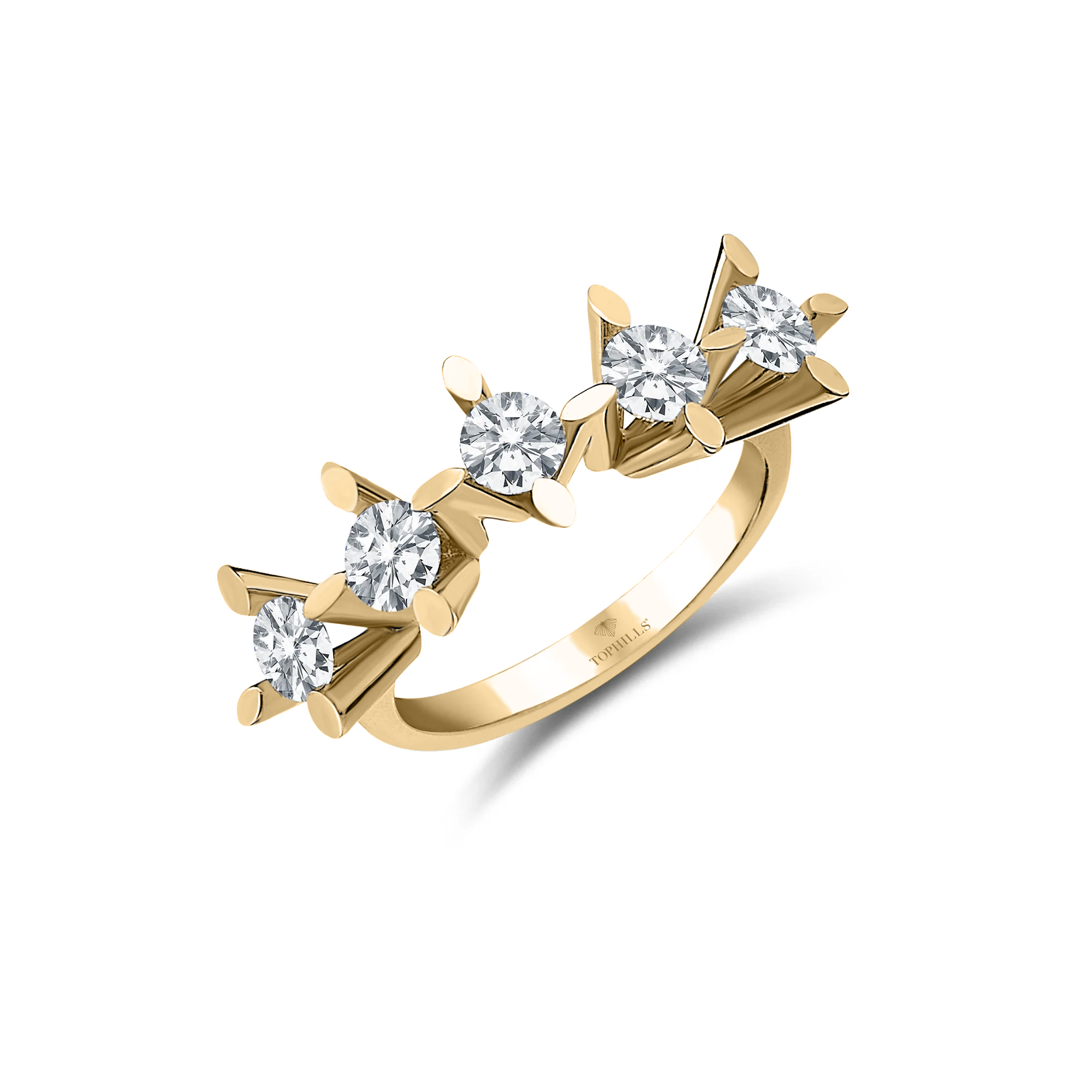 Cross Marquise Diamond Fivestone Ring