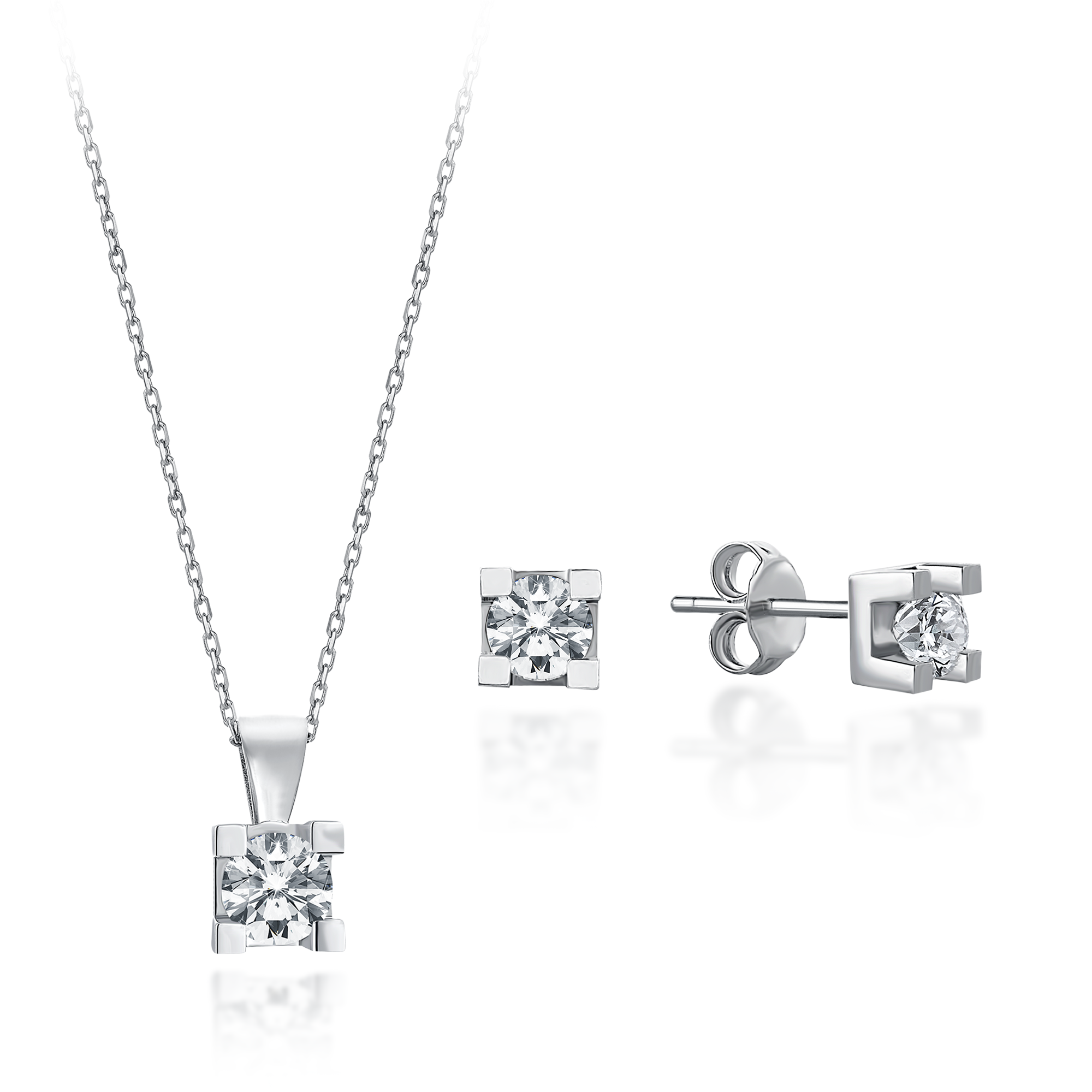 Collier Solitae en or hybride à 3 carats
