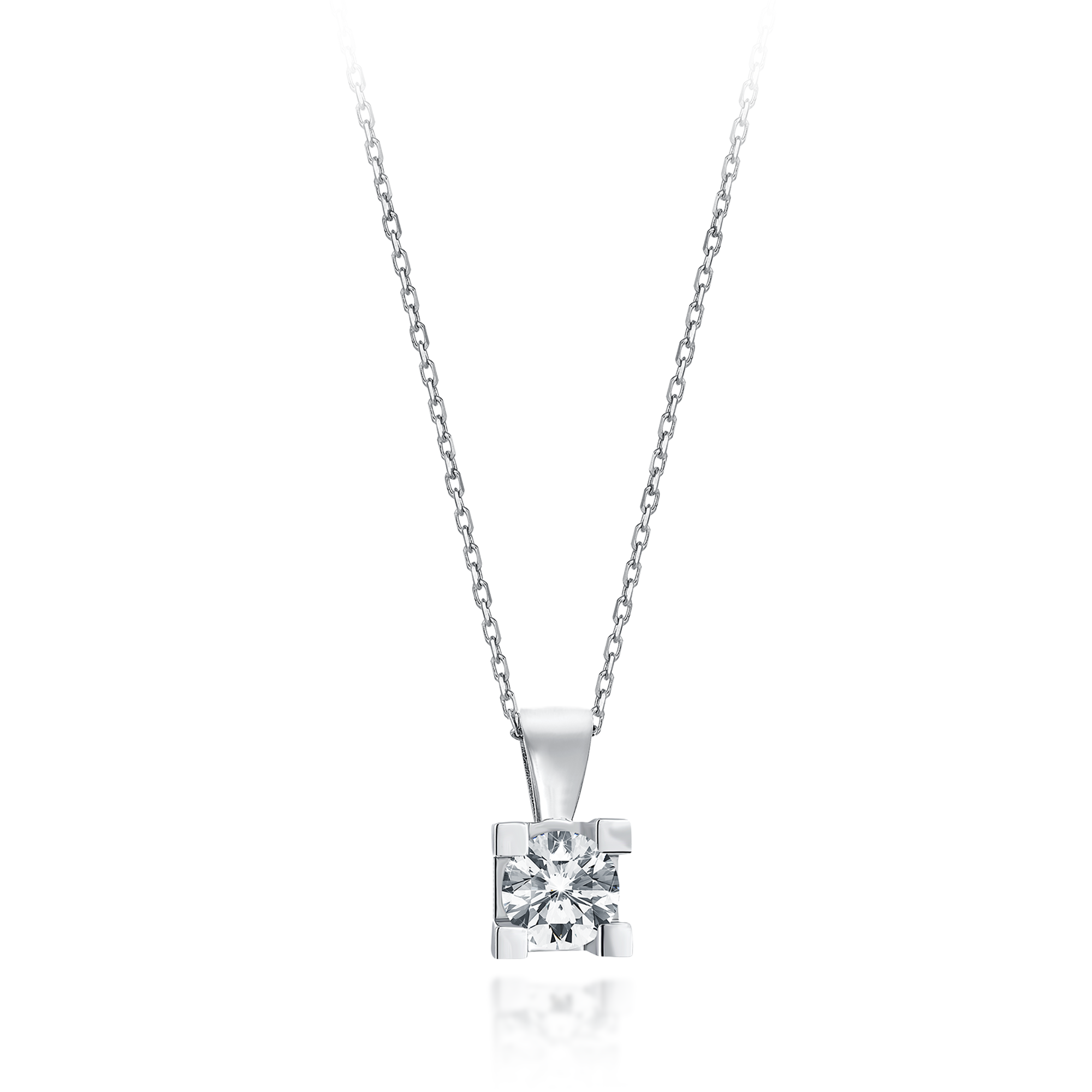 Diamond Hybrid Gold Solitae Necklace