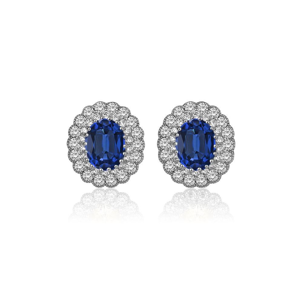 Boucles d'oreilles en or hybride de diamant 5 karat