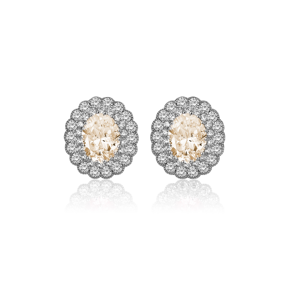 Boucles d'oreilles en or hybride de diamant 5 karat