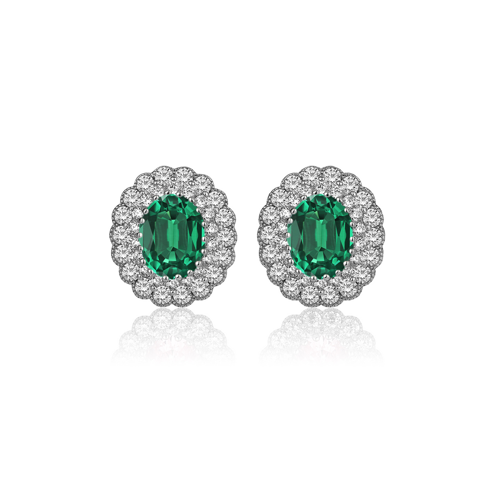 Boucles d'oreilles en or hybride de diamant 5 karat