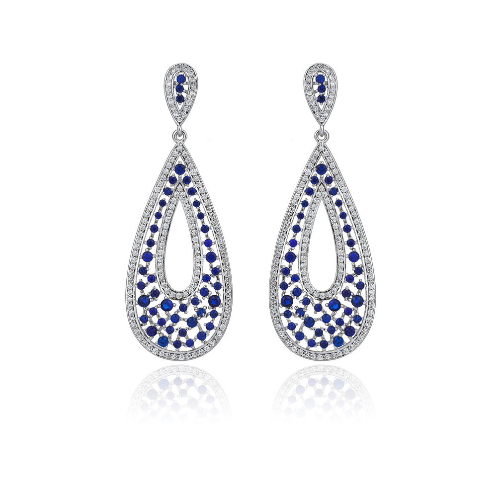Tulle Pırlanta Hibrit & Safir Altın Küpe