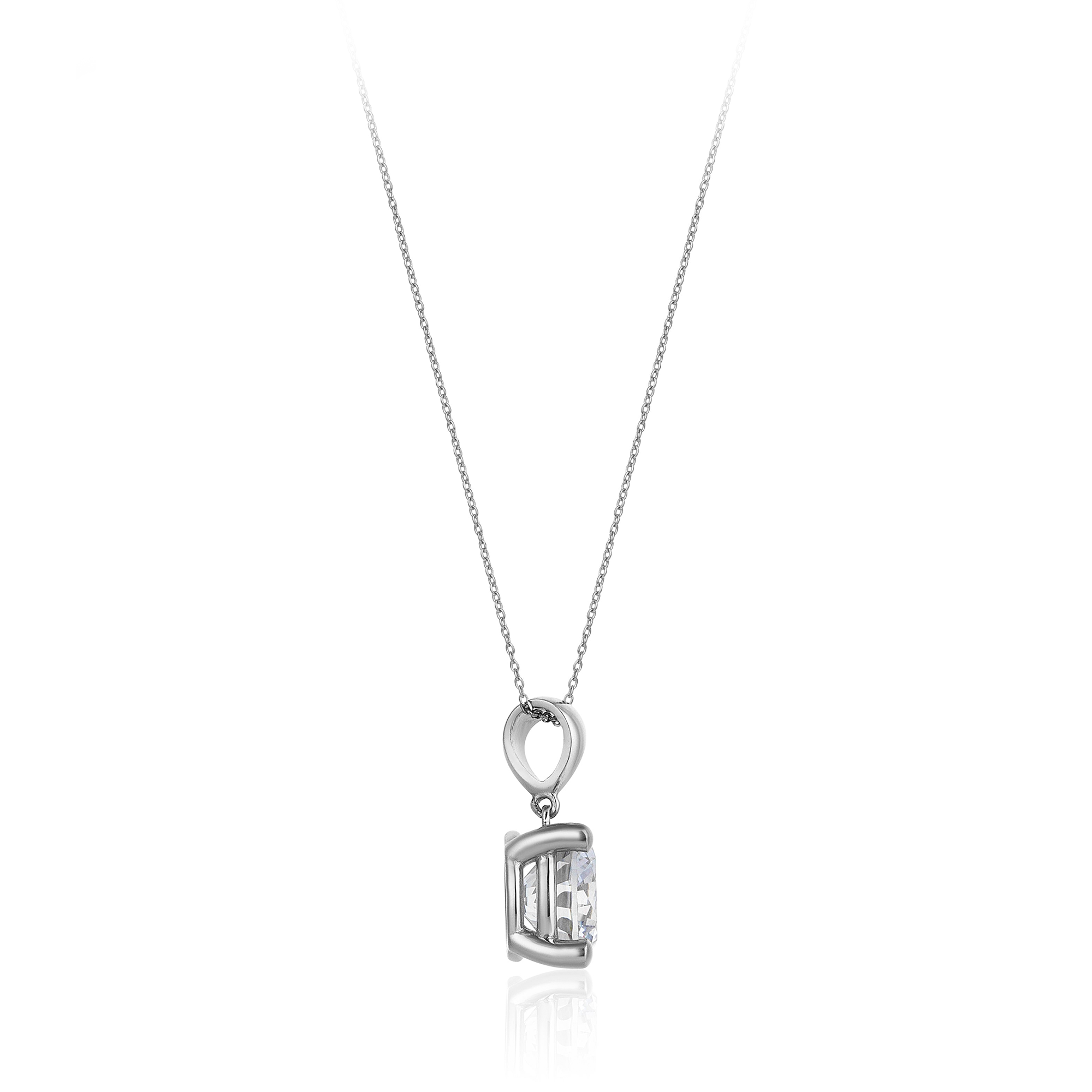 Four Nail Diamond Solitaire Necklace