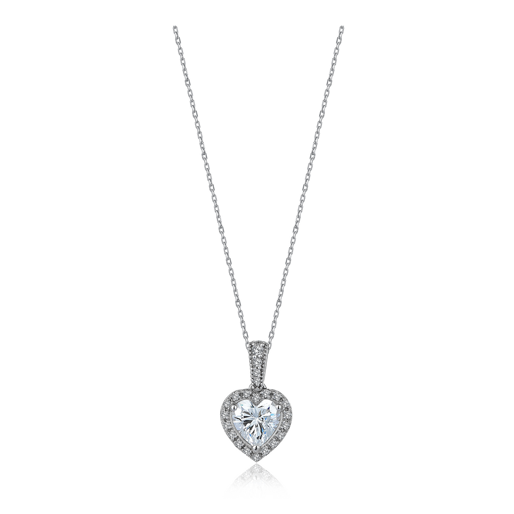 1.30 Carat Heart Anturage Diamond Necklace