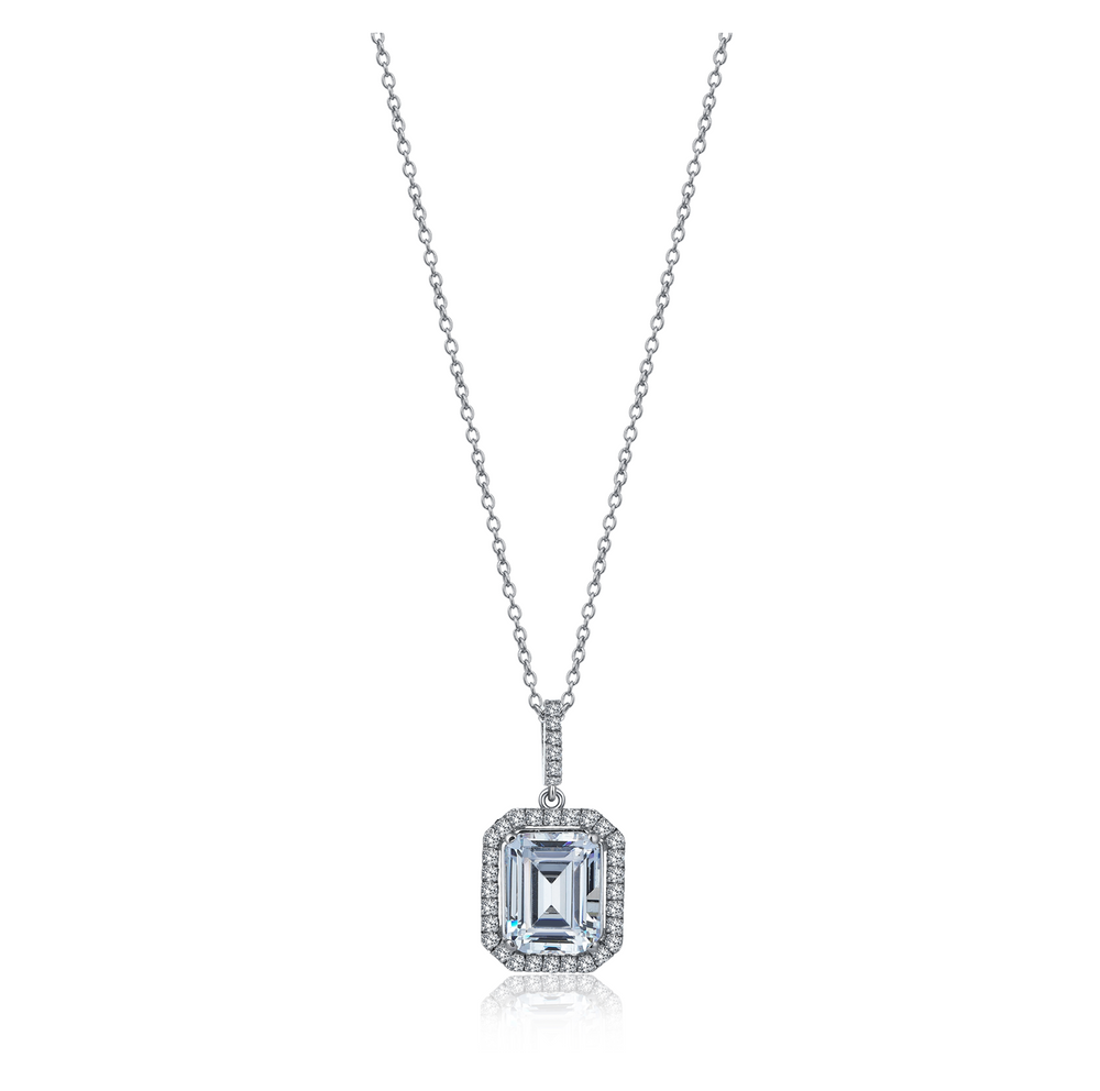 Emerald Cut Anturage Diamond Necklace