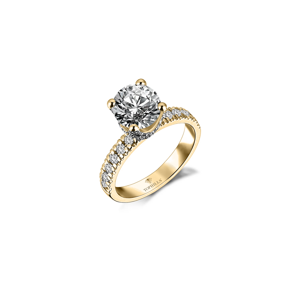 3 carats diamant hybride en or solitae