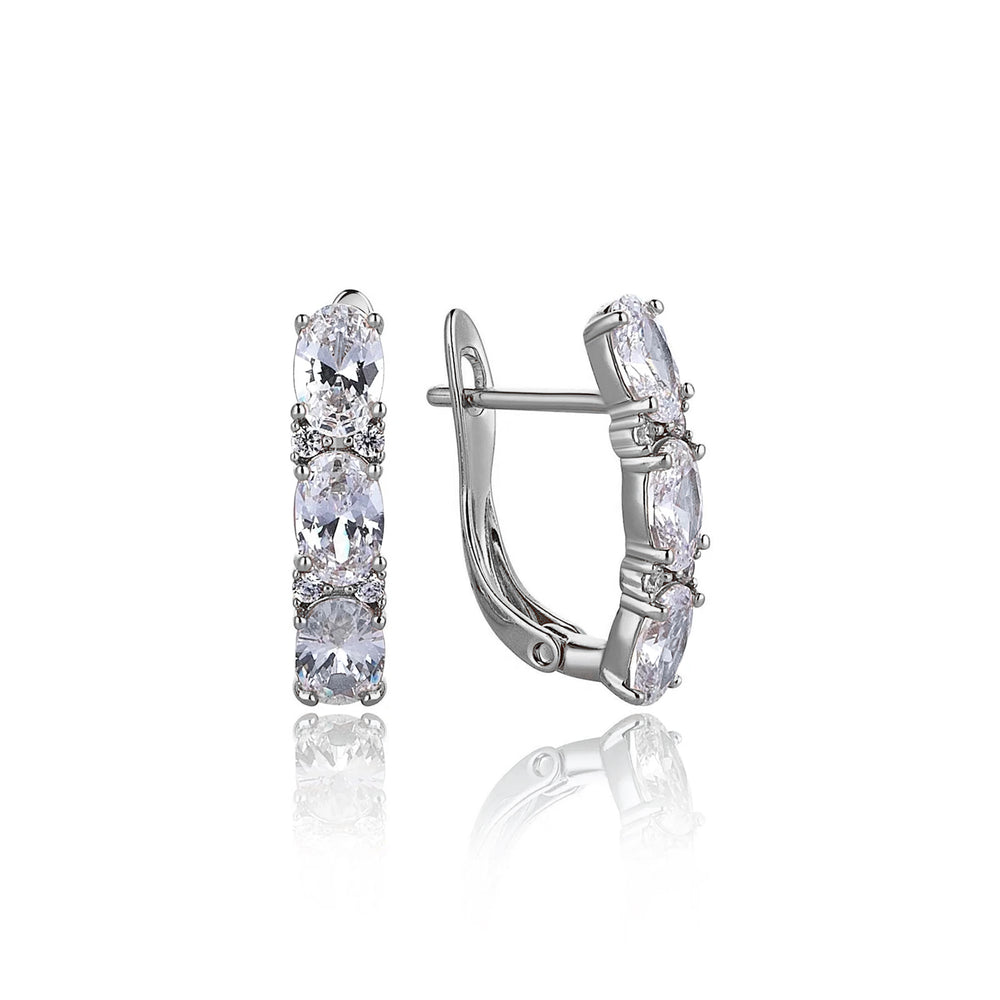 Oval Pırlanta Liora Tasarım Halka Küpe