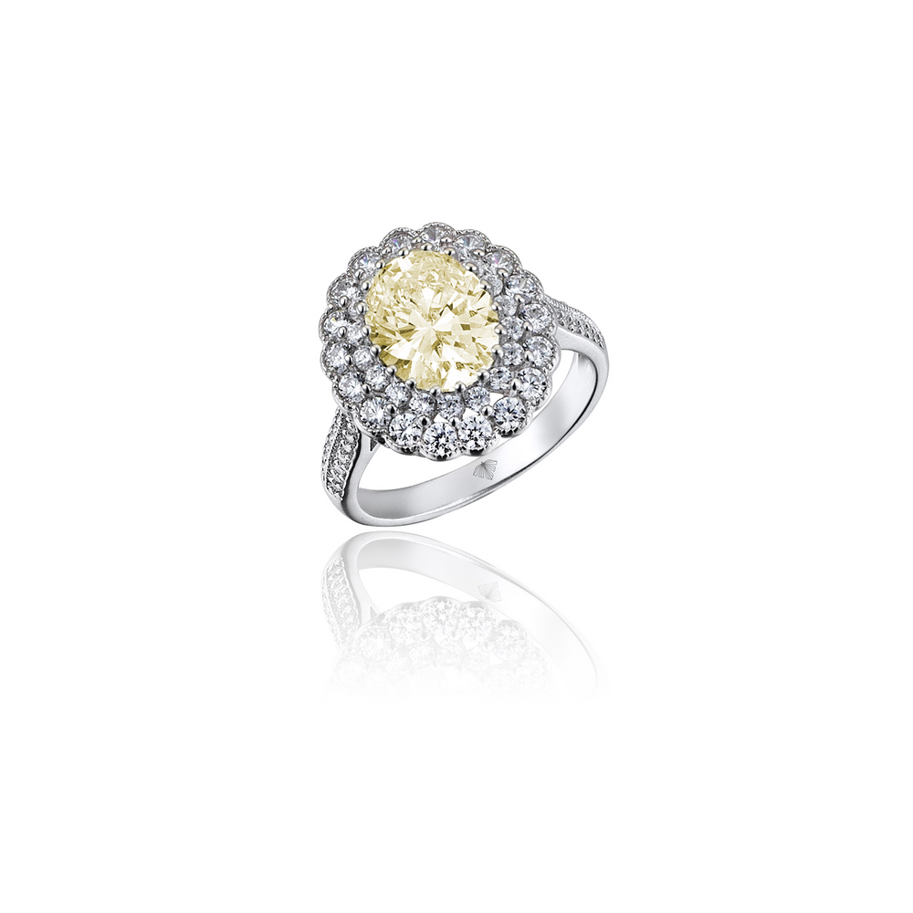 3 CARAT Oval Diamond Hybrid Gold Ring