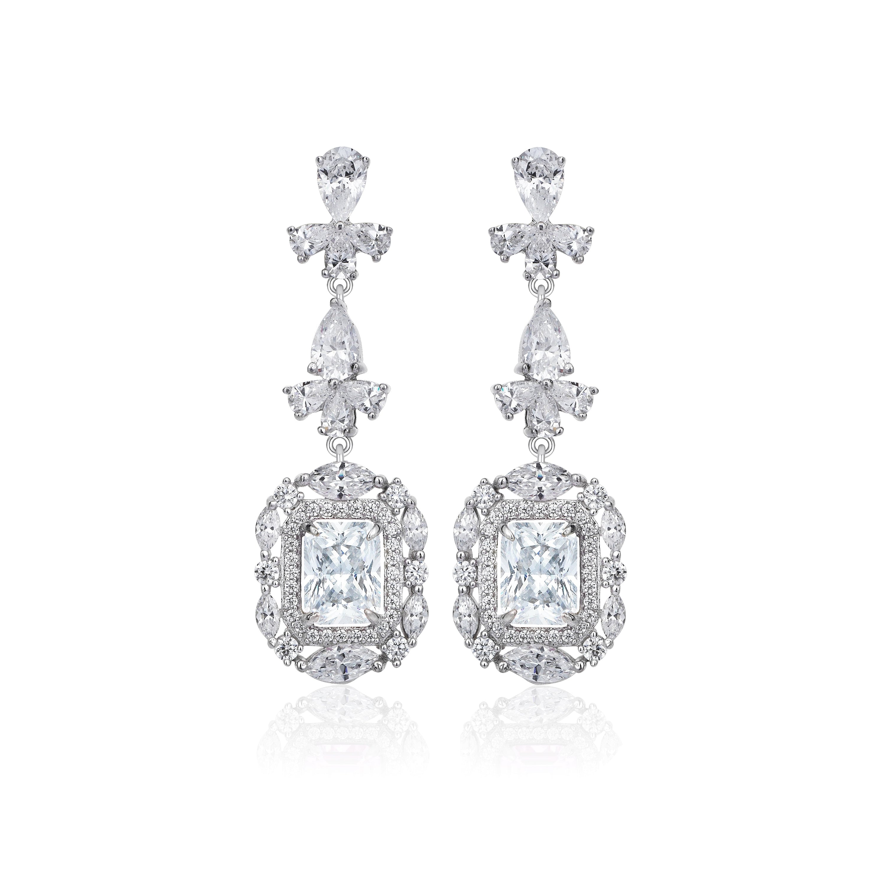 10 Karat Safir & Pırlanta Hibrit Altın Küpe Tophills 