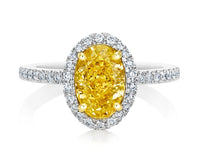 2.70 Karat Sarı Safir Oval Pırlanta Yüzük - Tophills 
