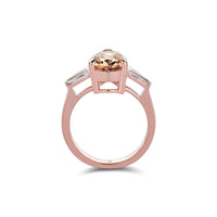 3 Karat Citrine & Pırlanta Hibrit Rose Altın Yüzük Tophills 