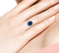 3 Karat Safir Pırlanta Yüzük Tophills 