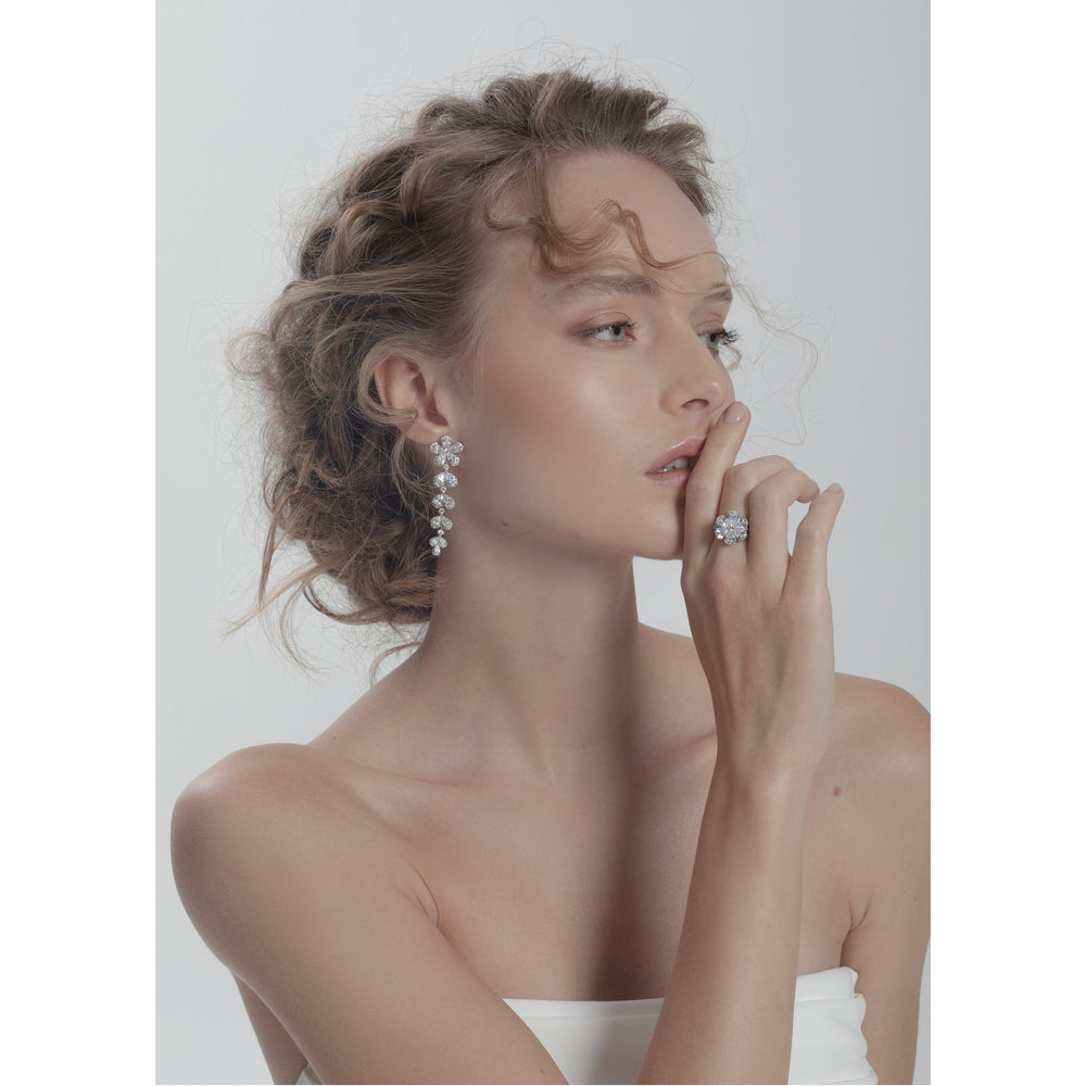 7 Karat Pırlanta Hibrit Altın Küpe Tophills 