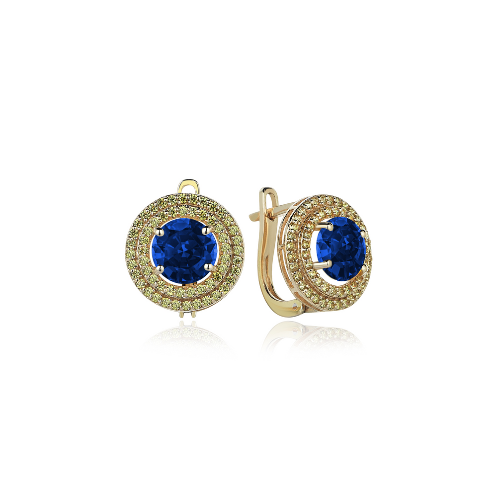 5 boucles d'oreilles en or saphir jaune karat