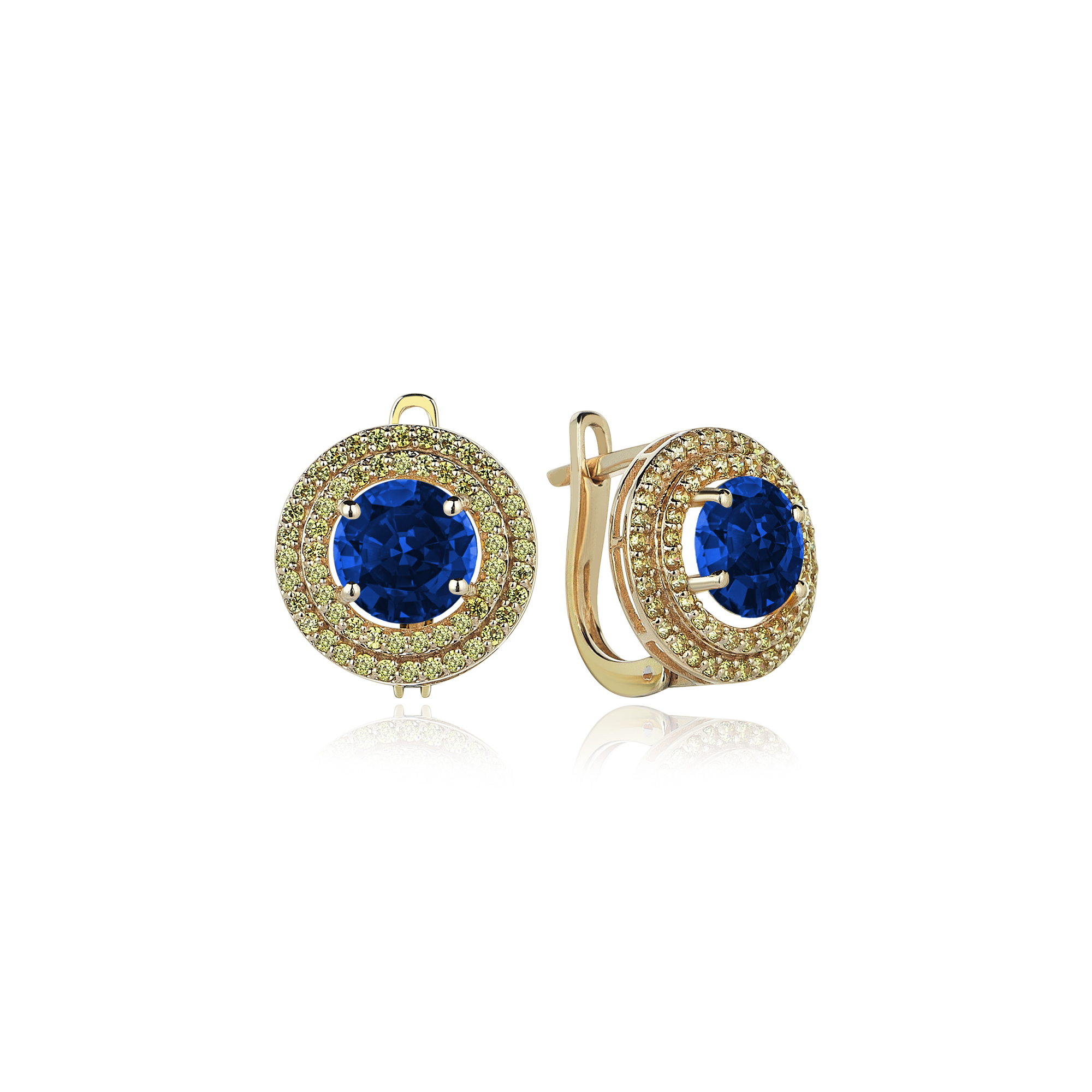 Blue and clearance gold earrings