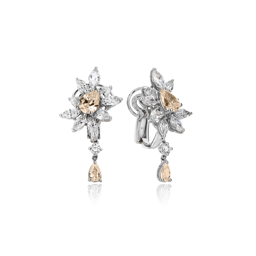 Boucles d'oreilles en or hybride de diamant 5 karat