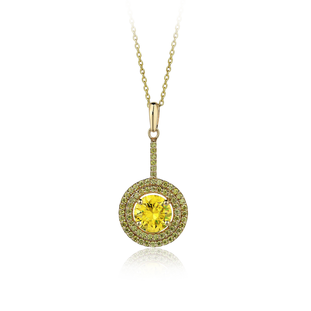2,60 CARAT Yellow Sapphire Hybrid Gold Necklace