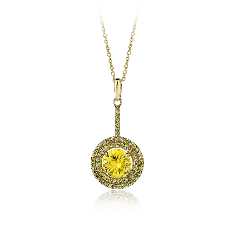 Collier en or hybride en saphir jaune 2,60 carats