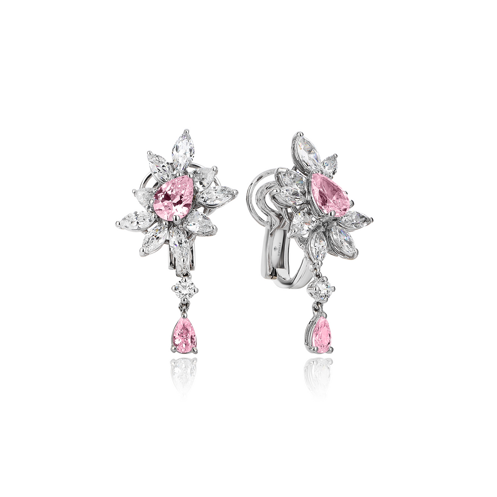 Boucles d'oreilles en or hybride de diamant 5 karat