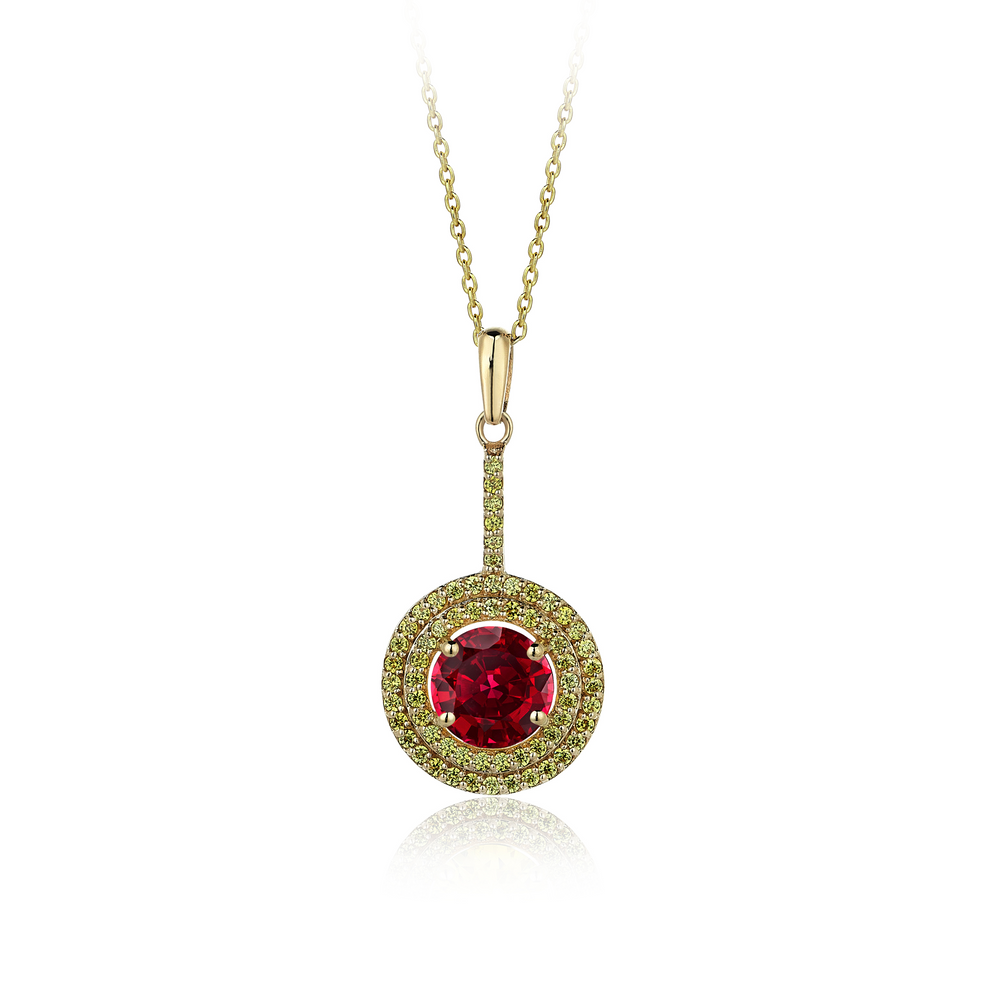 2,60 CARAT Yellow Sapphire Hybrid Gold Necklace