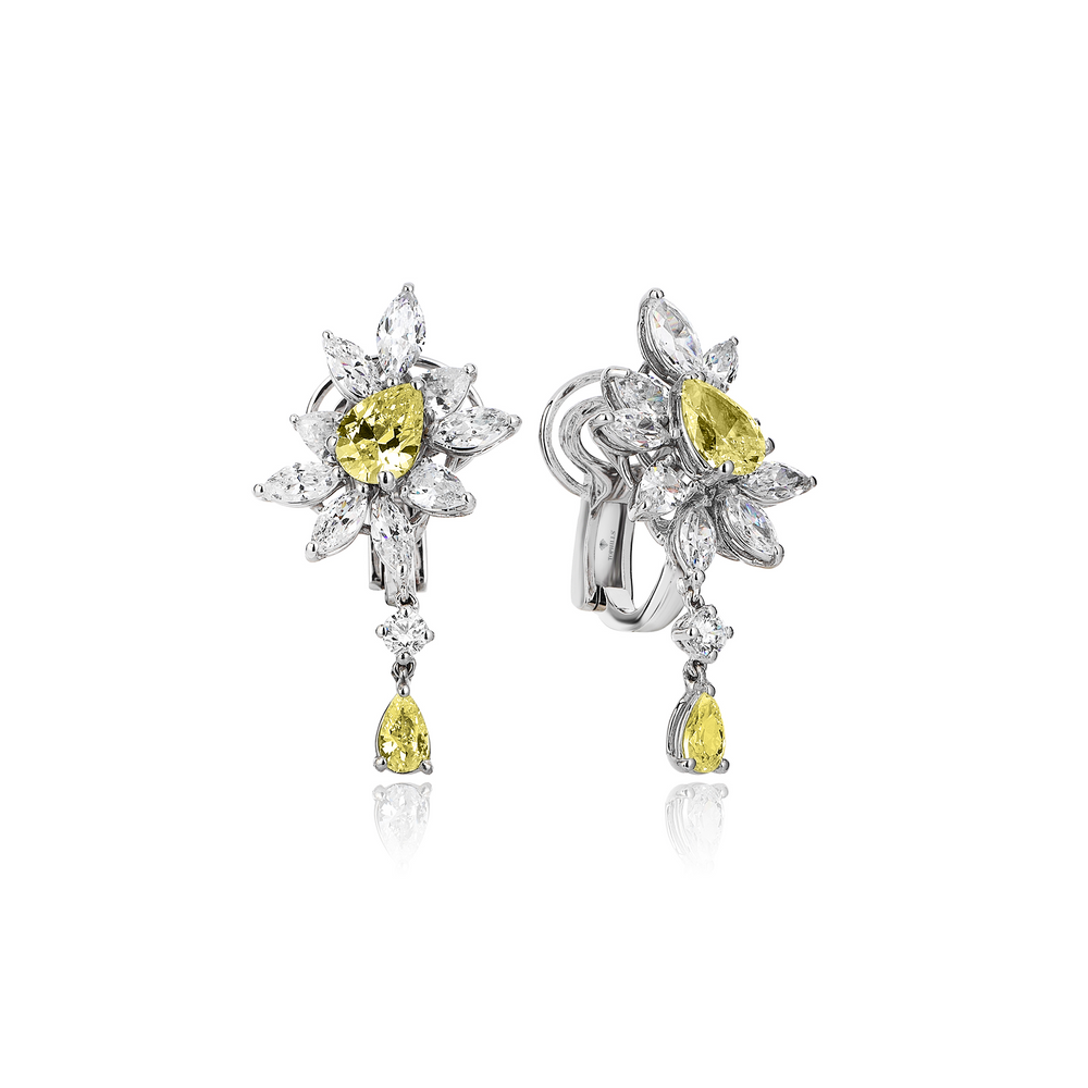 Boucles d'oreilles en or hybride de diamant 5 karat