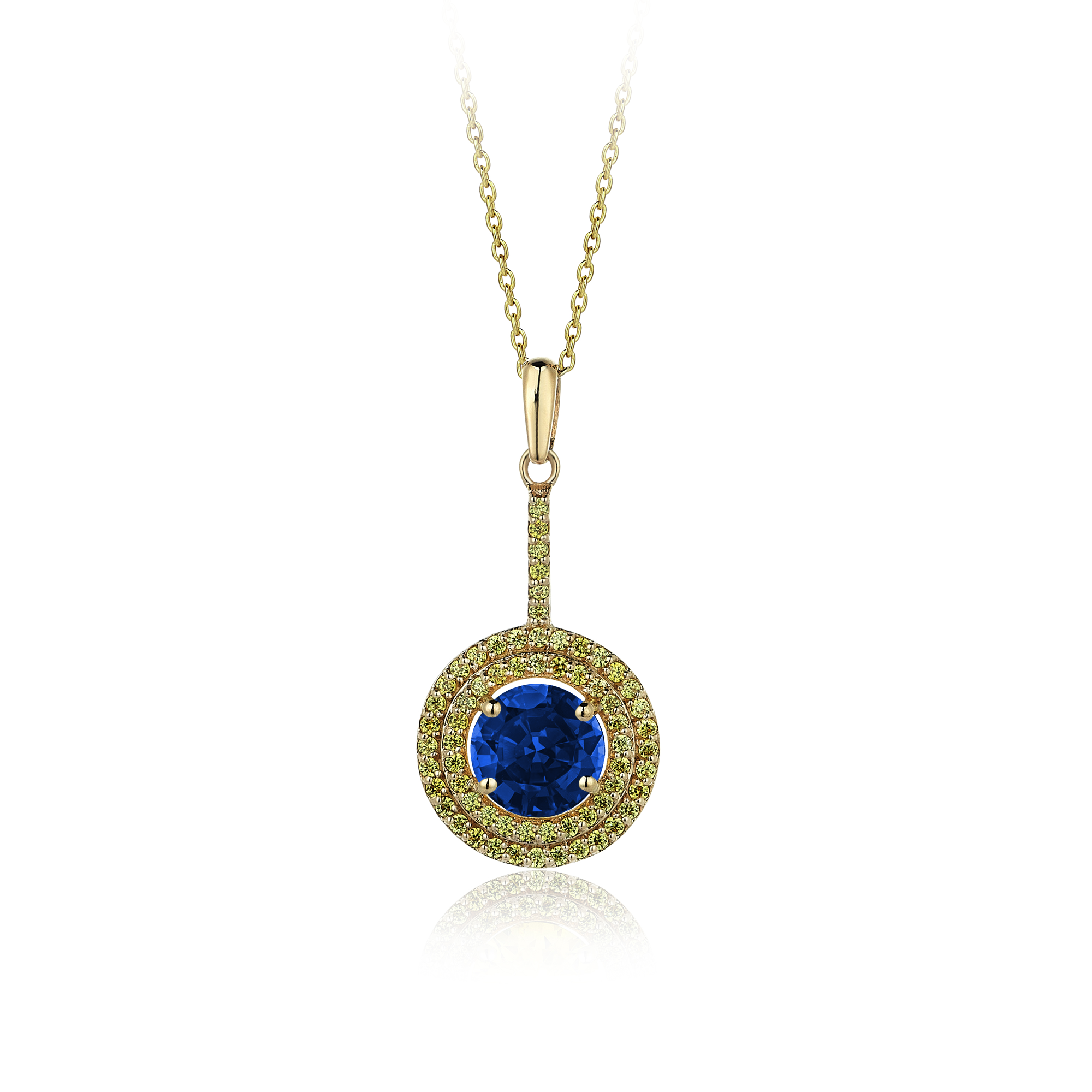 Collana in oro ibrido a zaffiro giallo da 2,60 carati