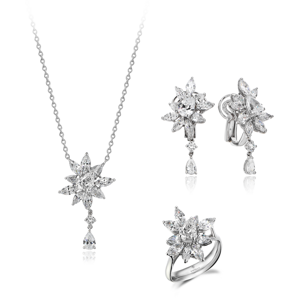 Lotus Romance 11 Karat Pırlanta Hibrit Altın Set