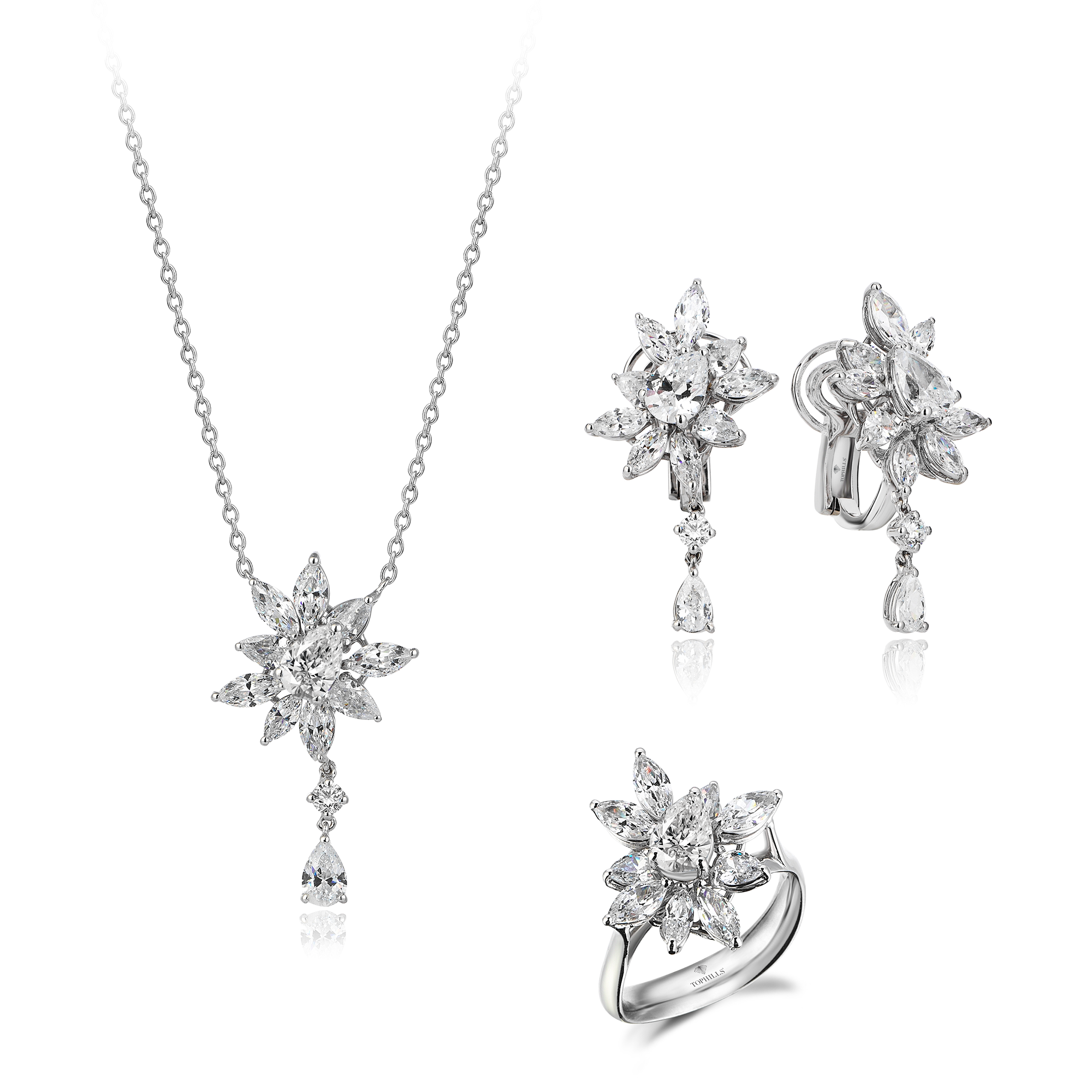Lotus Romance 11 Karat Pırlanta Hibrit Altın Set
