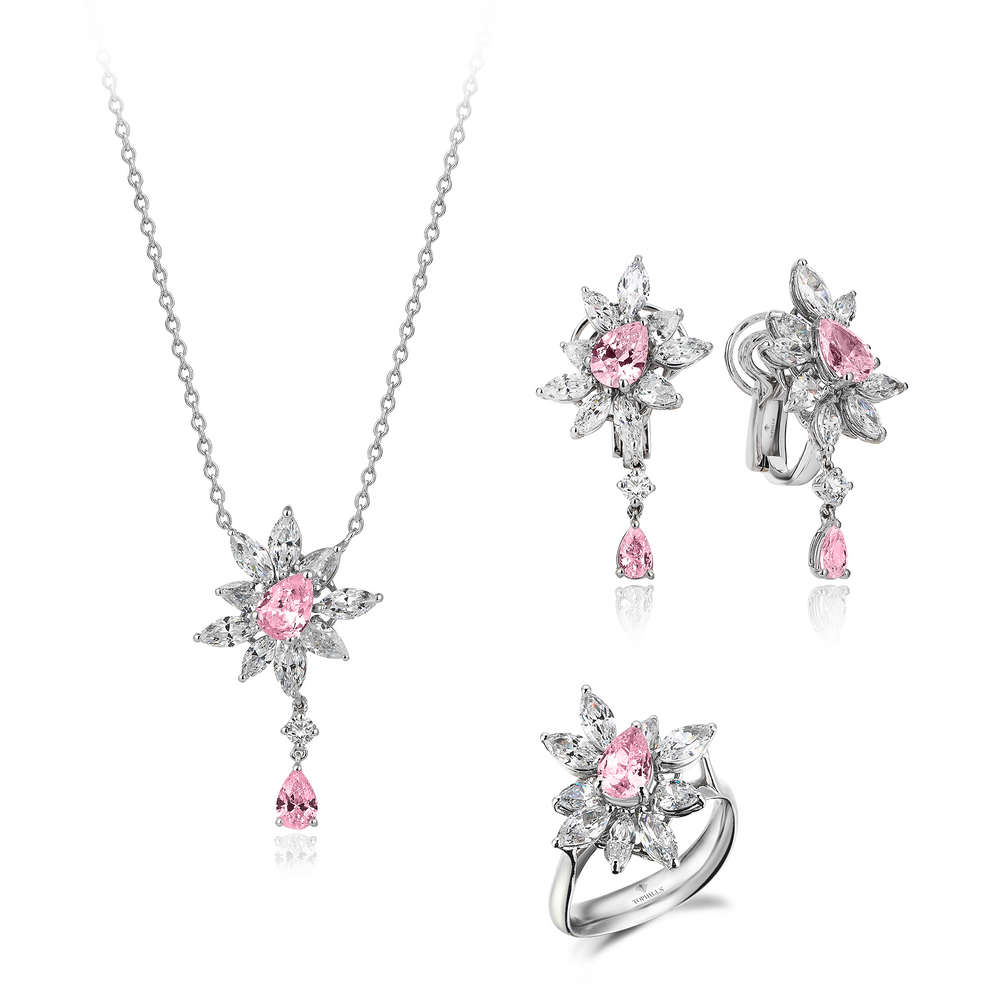 Ensemble d'or hybride de diamant 11 karat