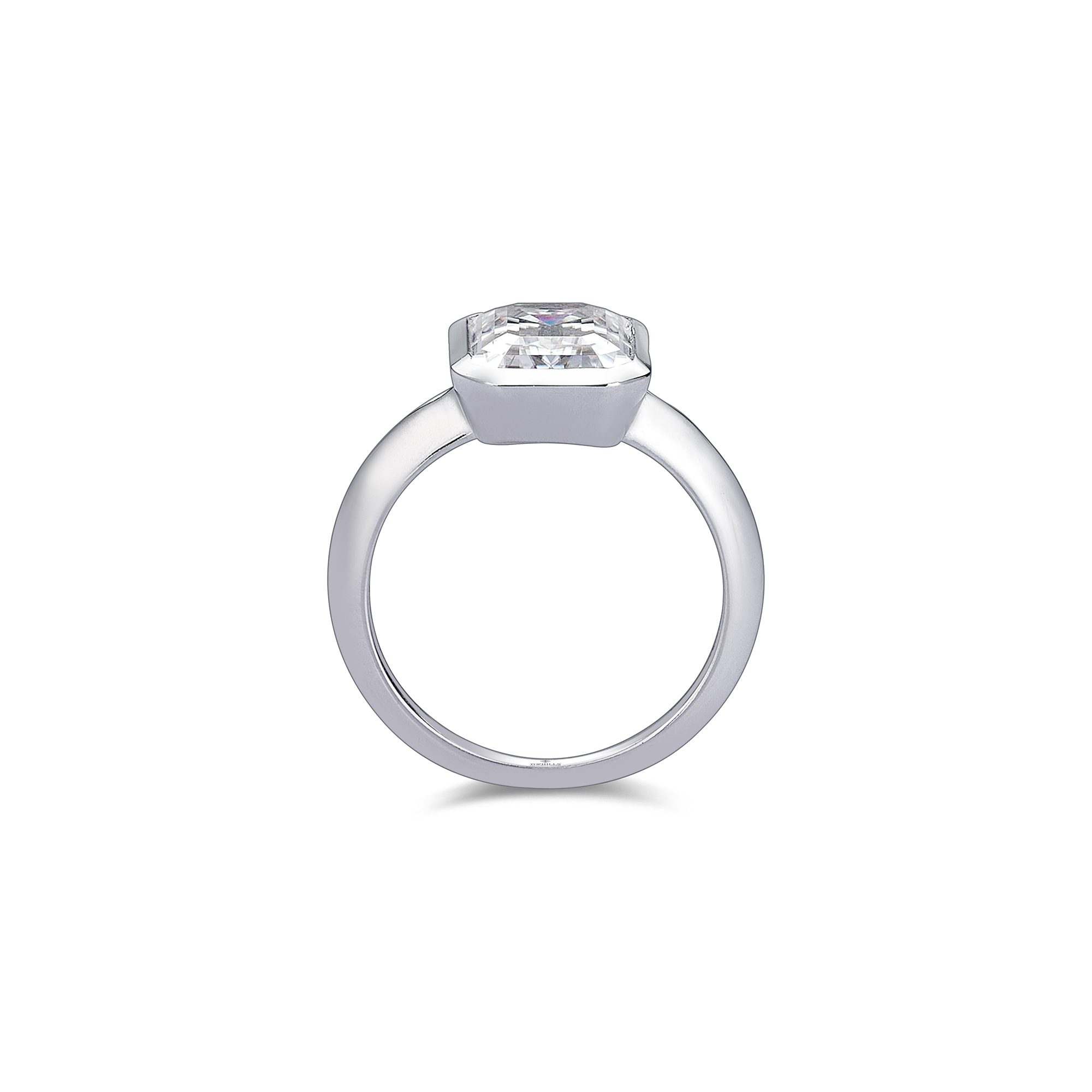 Diamond Hybrid Gold Emerald Cut Ring
