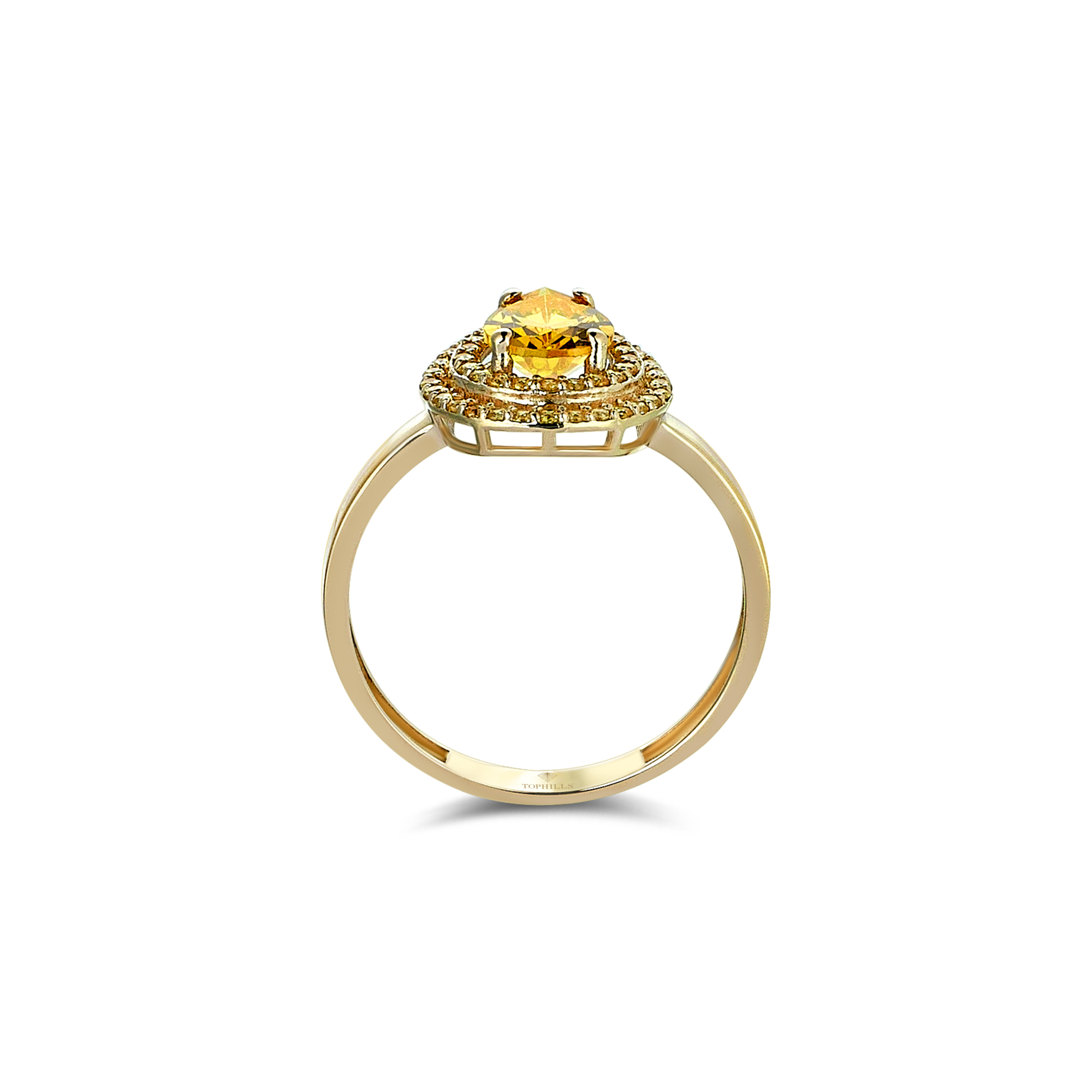 Anneau d'or hybride de diamant 1,5 carat